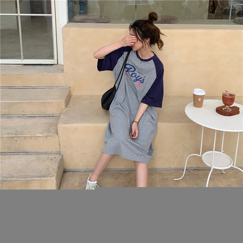 Đầm thun tay ngắn dáng rộng thời trang mùa hè cho nữ