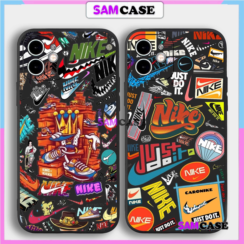 Ốp lưng iPhone NIKE cạnh viền vuông silicon mềm dẻo bảo vệ camera cho iphone 6/6s/7/8/X/XS/XR/11/12/13 Pro Plus Max