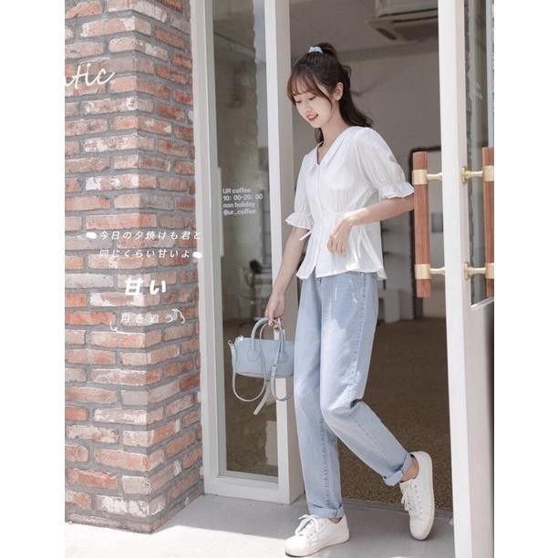 Quần jean Baggy, Quần jean ống đứng, dáng ống suông đứng, rộng nữ TX01 style hàn quốc