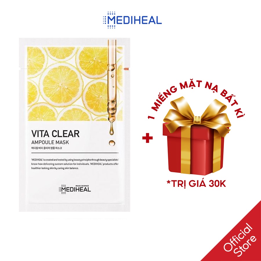 Mặt nạ tăng cường sức sống và dưỡng trắng da Mediheal Vita Clear Ampoule Mask 25ml [K203]