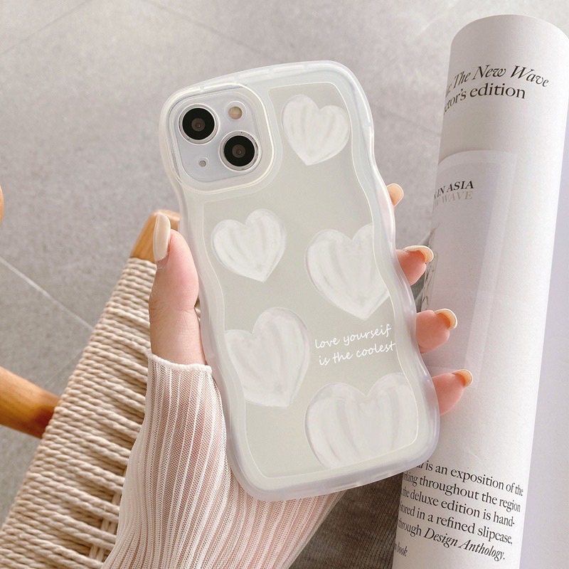 (SIÊU RẺ) Ốp lưng iphone viền sóng to hình mây trời, tim trắng 7plus/8/8plus/x/xr/xs/11/12/13/pro/max/plus