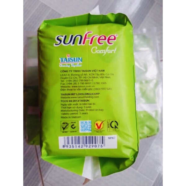(SIÊU TIẾT KIỆM )Combo 8 gói băng vệ sinh sunfree có cánh (64 miếng )siêu thấm hút