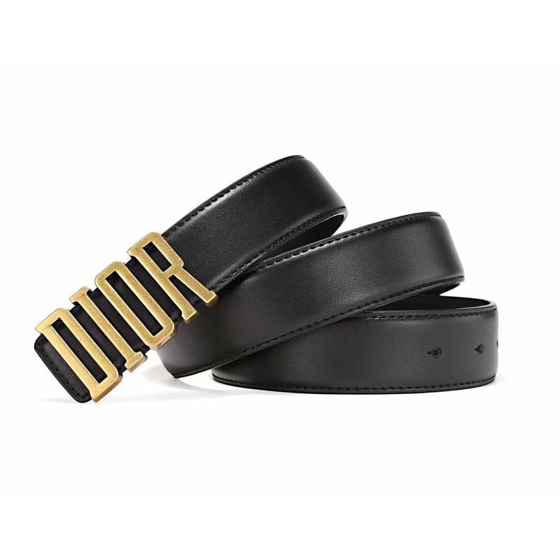 Thắt Lưng Da Dior Màu Đen Khóa Chữ Cổ Điển Thời Trang Cho Nam Và Nữ
