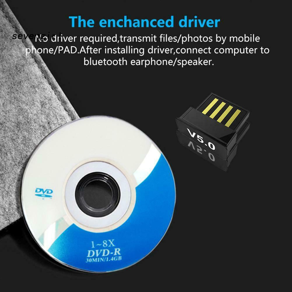 Bộ chuyển đổi Dongle bluetooth không dây USB mini 5.0 dành cho loa laptop/máy tính bảng