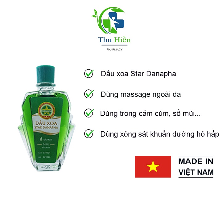 Dầu gió Star danapha  dầu xoa dùng massage , xông đường hô hấp trên, hương thơm thảo mộc