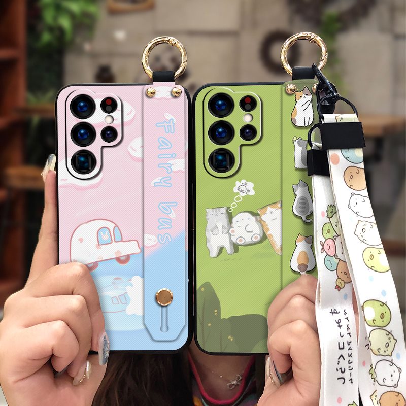 Ốp Điện Thoại Silicone Mềm Thiết Kế Thời Trang Có Dây Đeo Cho Samsung Galaxy S22 Ultra