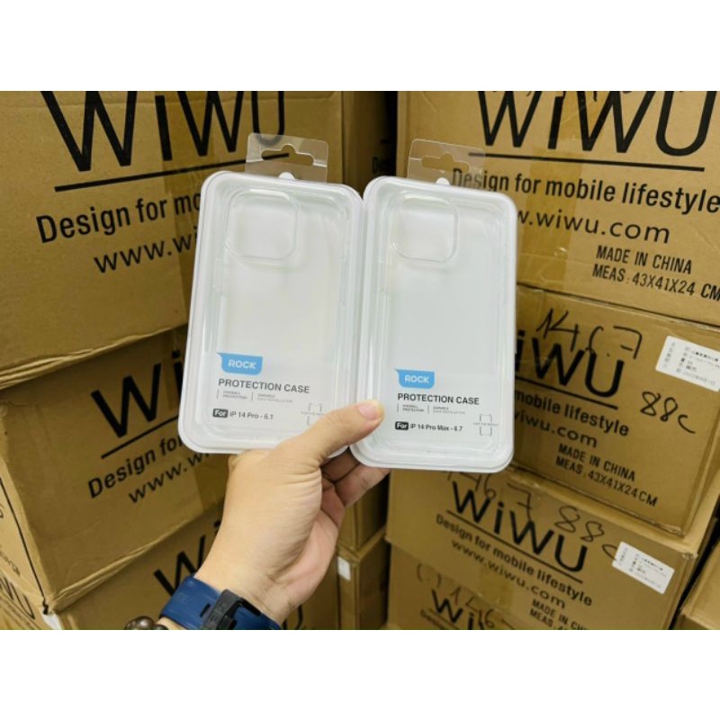 Ốp lưng trong suốt cho Iphone 14 pro max / 14 pro / 14max / 14 13 pro max / 12 Pro Max / 12 ROCK trong suốt không ố vàng