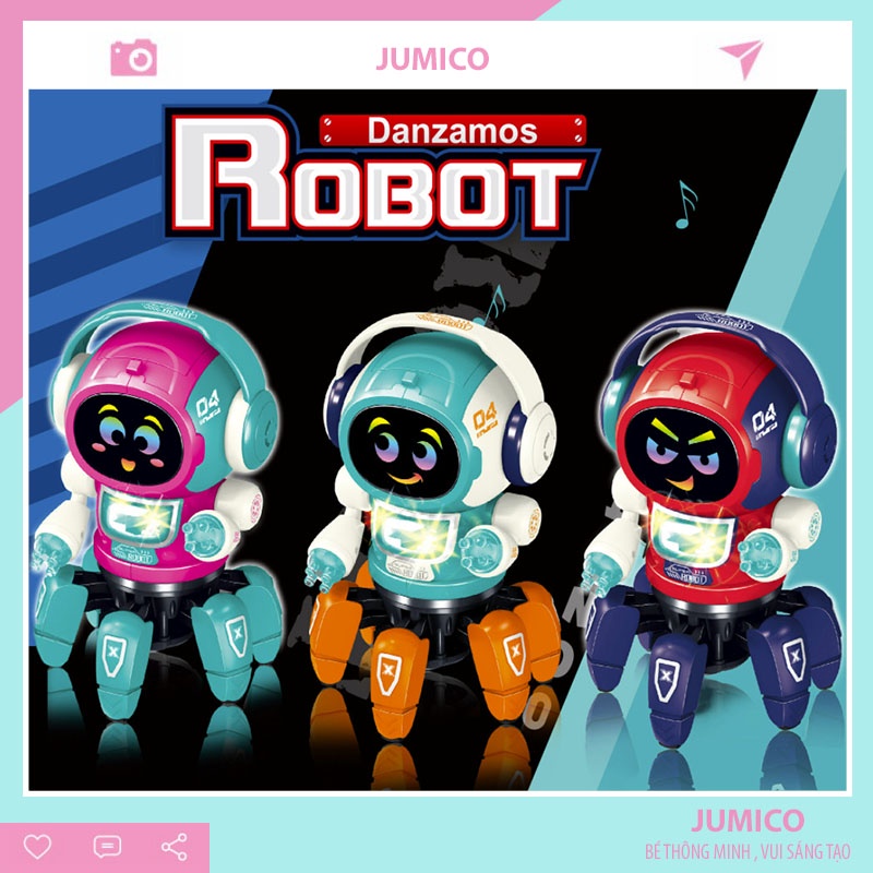 Đồ chơi robot thông minh nhảy múa cho bé trai bé gái quà tặng sinh nhật JUMICO RB