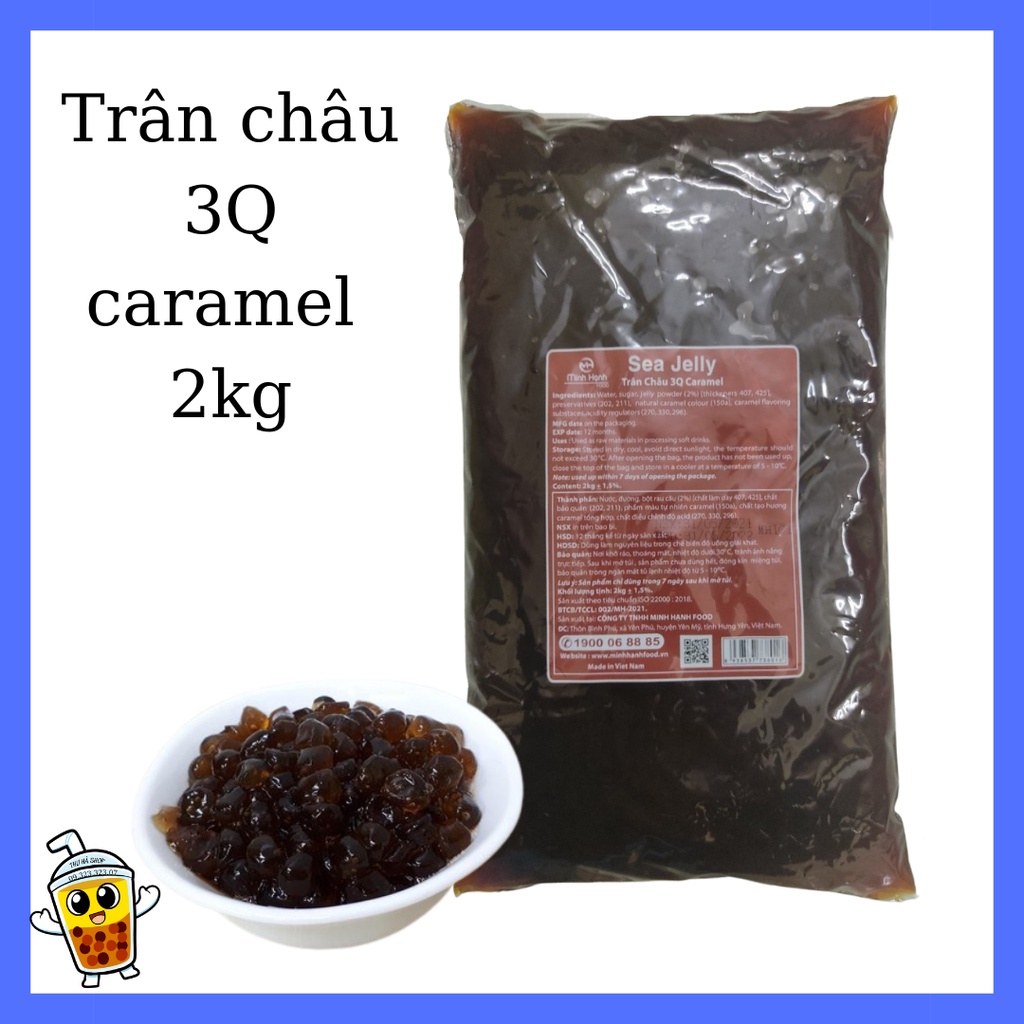 trân châu 3q đen / trắng 2kg.nguyên liệu làm trà sữa
