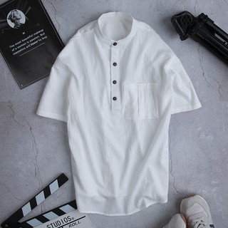 Áo Đũi Nam Vải Đũi Cộc Tay Cổ Tàu Mát Mẻ R.Menswear