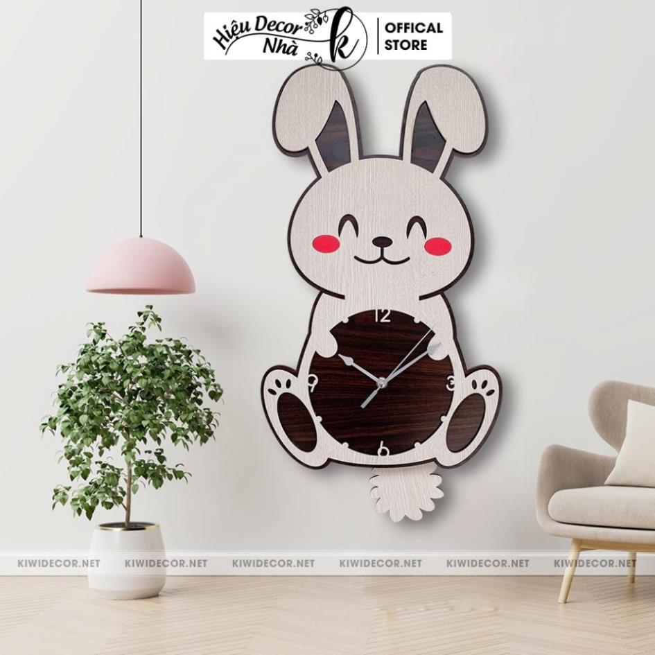 Đồng Hồ Treo Tường Decor Dễ Thương Thỏ Con Trang Trí Phòng Trẻ Con, Quà Tặng Sinh Nhật - Hiệu Nhà K