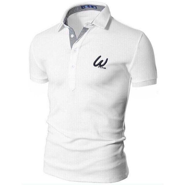 Áo thun nam ngắn tay có cổ logo W chưa bao giờ hết HOT