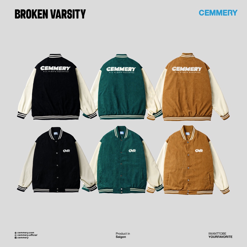 Áo Khoác Varsity LocalBrand Cemmery '' BROKEN VARSITY '' # 3 Color