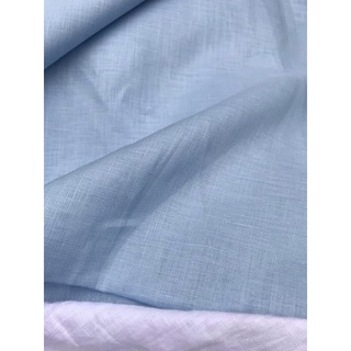 Vải linen tưng premium sky blue, mát dịu êm!