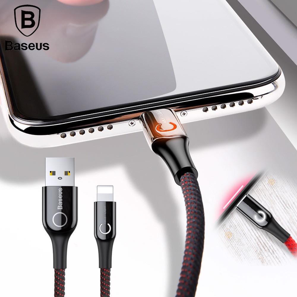 Cáp sạc nhanh IPHONE tự ngắt thông minh chính hãng Baseus C-shaped Light Rẻ nhất Shopee