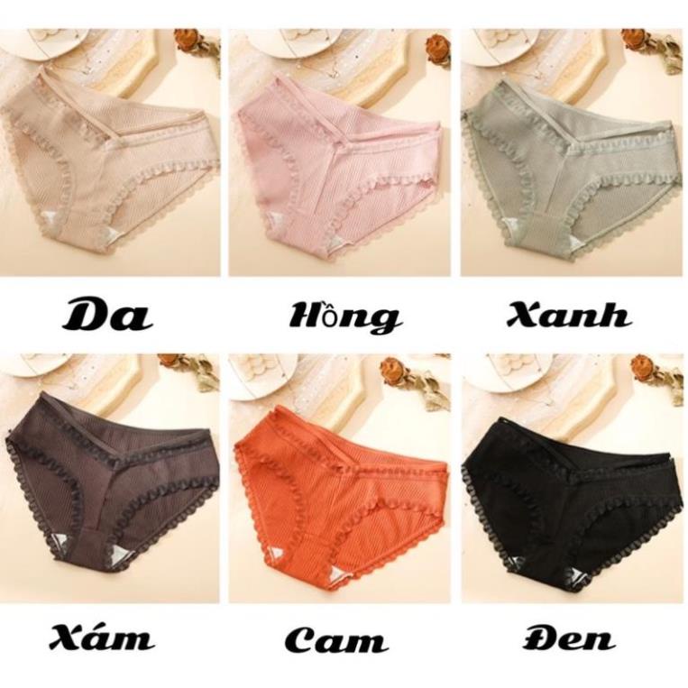 Quần Lót Cotton Tăm Viền Ren Sexy thiết kế dây đan ngang gợi cảm sexy 027