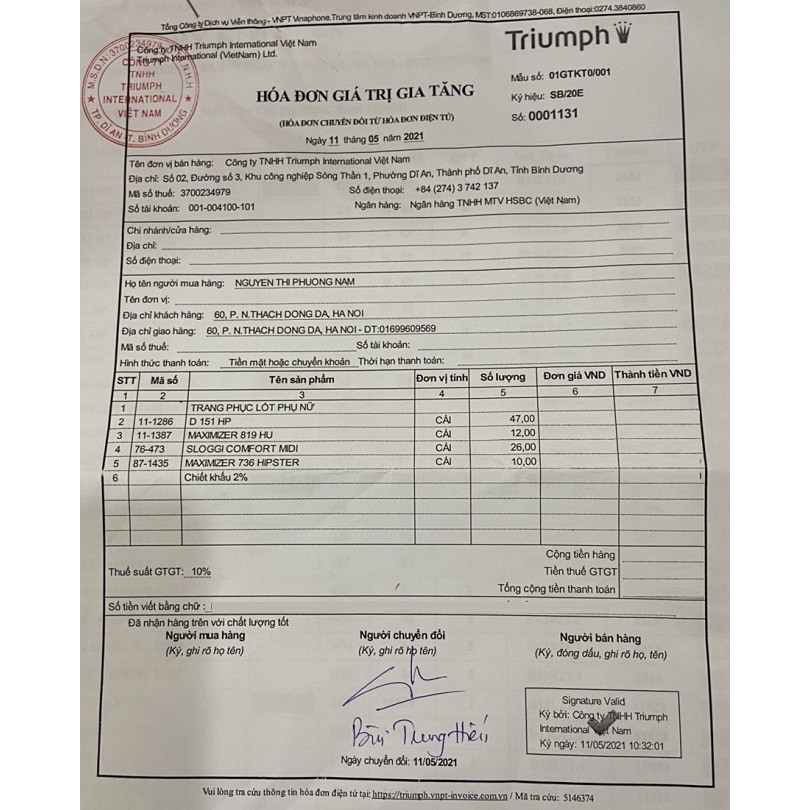 Áo lót trơn Triumph Maximizer 819 HU - Hàng chính hãng 100%