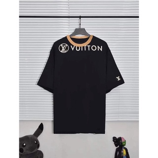 Áo Thun Tay Lỡ Cổ Tròn Phối Màu Tương Phản Thêu logo Nhỏ L- Thời Trang Cho Nam Và Nữ