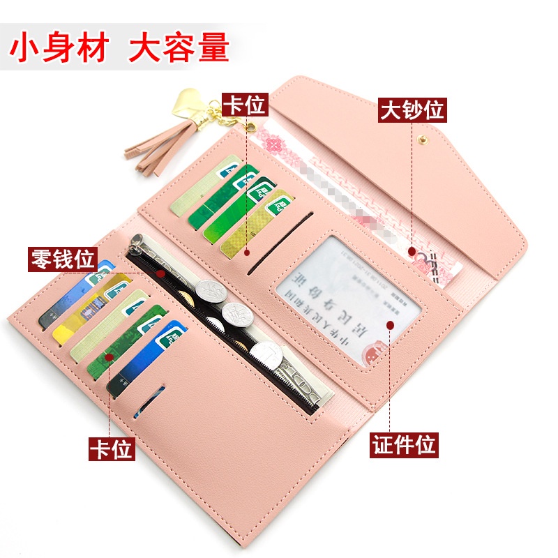 Ví Nữ Dài Đính Núm Tua Xinh Xắn Giá Đỡ