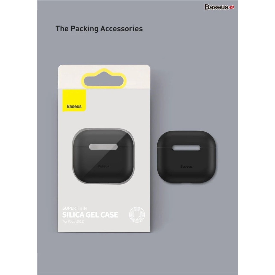 Ốp Lưng Silicone Gel Siêu Mỏng Baseus Super Thin Silica Gel Case Cho Apple AirPods 3 0.8mm