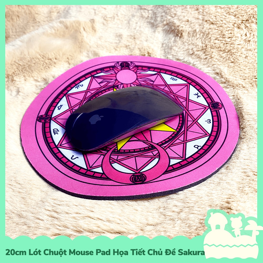 [Sẵn VN - NowShip] r:20cm Bàn Di Chuột / Lót Chuột Tròn Mouse Pad Họa Tiết Sakura Để Bàn