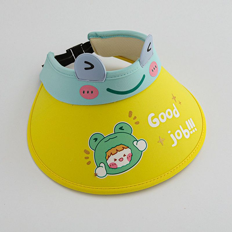 Mũ Lưỡi Trai Nửa Đầu Che Nắng In Họa Tiết Hoạt Hình Dễ Thương Cho Bé
