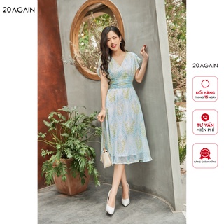 Đầm xòe ngắn tay nhún eo 20again dew0960