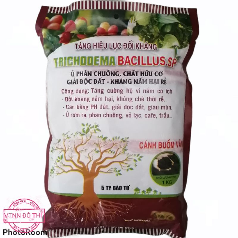 Trichodema - Nấm đối kháng hạn chế vàng lá, tuyến trùng, thối rễ, héo dây, cải tạo đất và dùng ủ phân hữu cơ túi 1kg