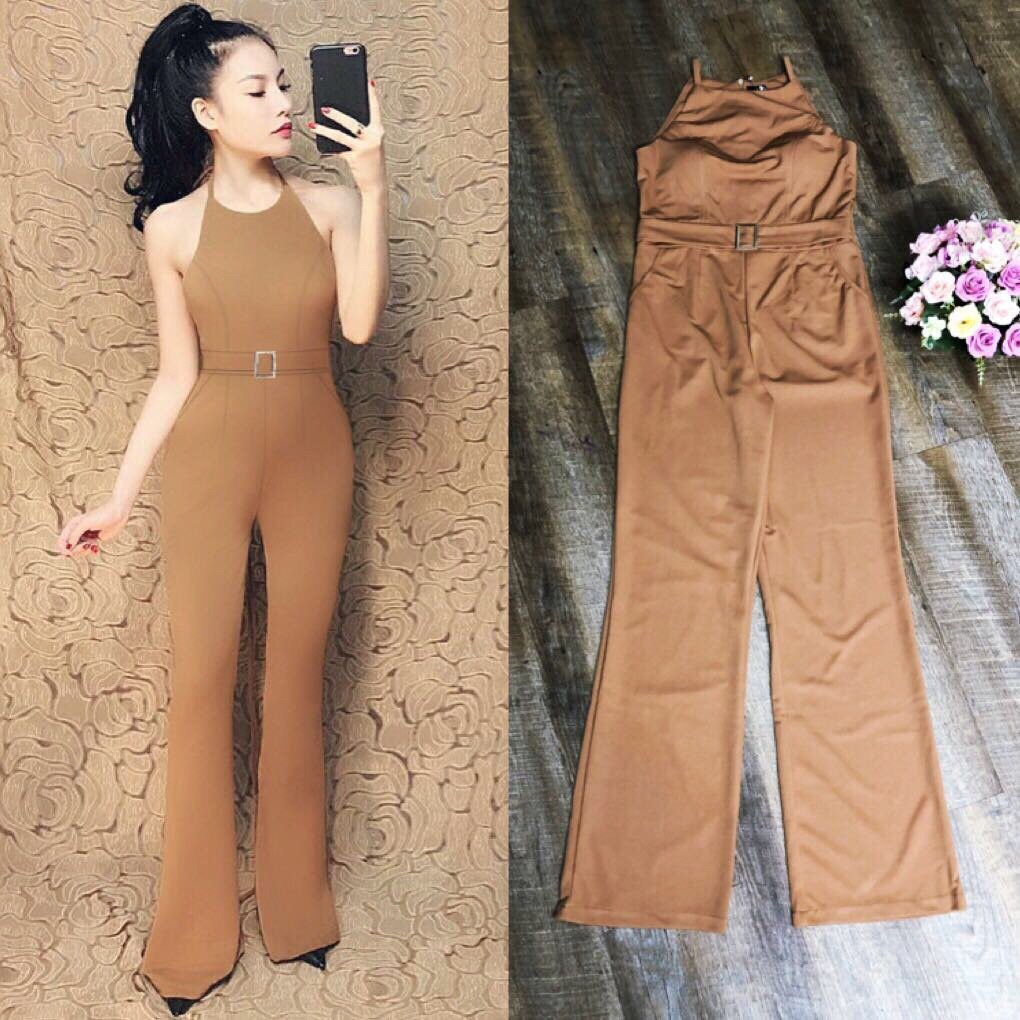 Đồ Bay Nữ 💕FREESHIP💕Giảm 45k Khi Mua Đơn Từ 500k - Jumpsuit dáng dài ống suông cổ yếm xinh xắn TJ976