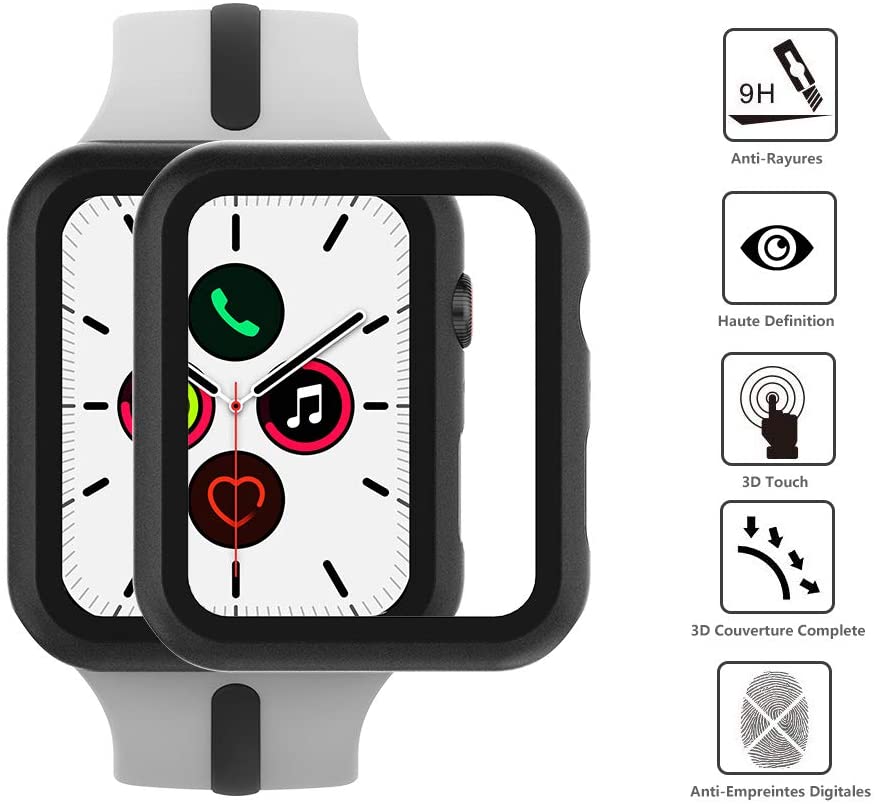Vỏ Bảo Vệ Mặt Đồng Hồ Apple Watch 1 2 3 4 5 6se 38 4042 44mm Kèm Kính Cường Lực 2 Trong 1