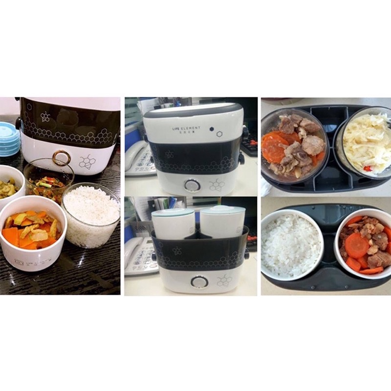 Hộp cơm Tự nấu - Hâm nóng thức ăn LIFE ELEMENT bát sứ cao cấp