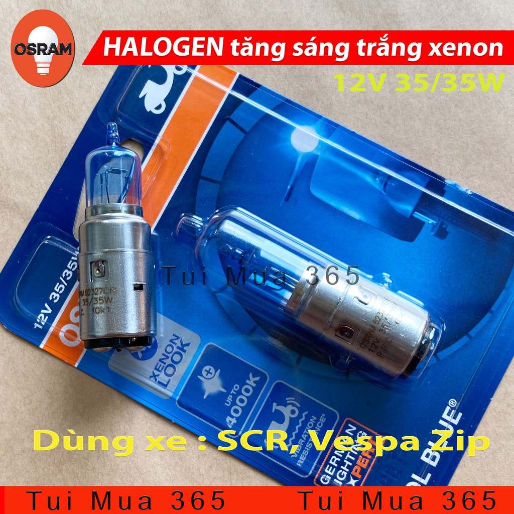 Bóng đèn tăng sáng trắng Xenon HALOGEN OSRAM SCR, Vespa Zip - 100% Hàng chính hãng