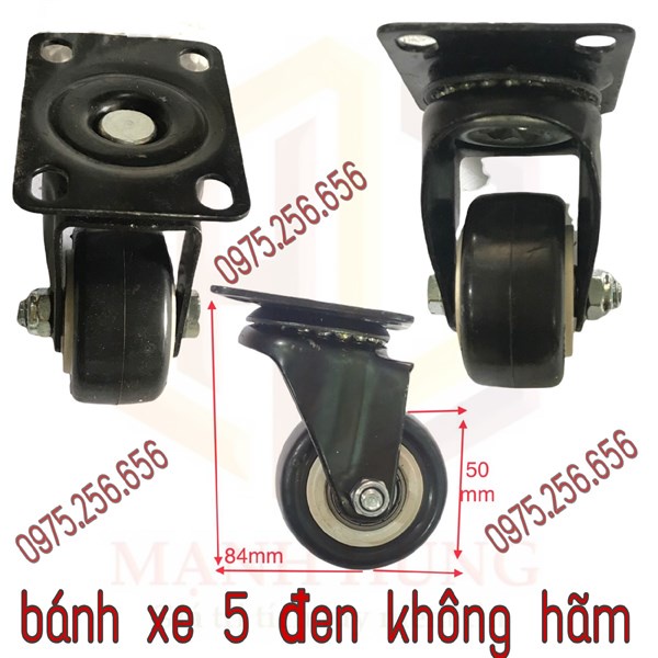 Bánh Xe 5 đen không phanh