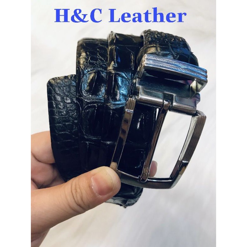 Thắt lưng da gai cá sấu thật 100%  001