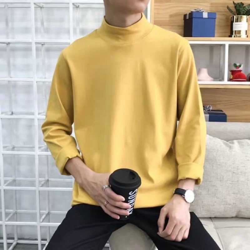 Áo nỉ thun unisex dài tay cổ lọ 3 phân AN03, Áo Sweater nam phong cách Hàn Quốc chất liệu cotton borip -  MrHero | BigBuy360 - bigbuy360.vn
