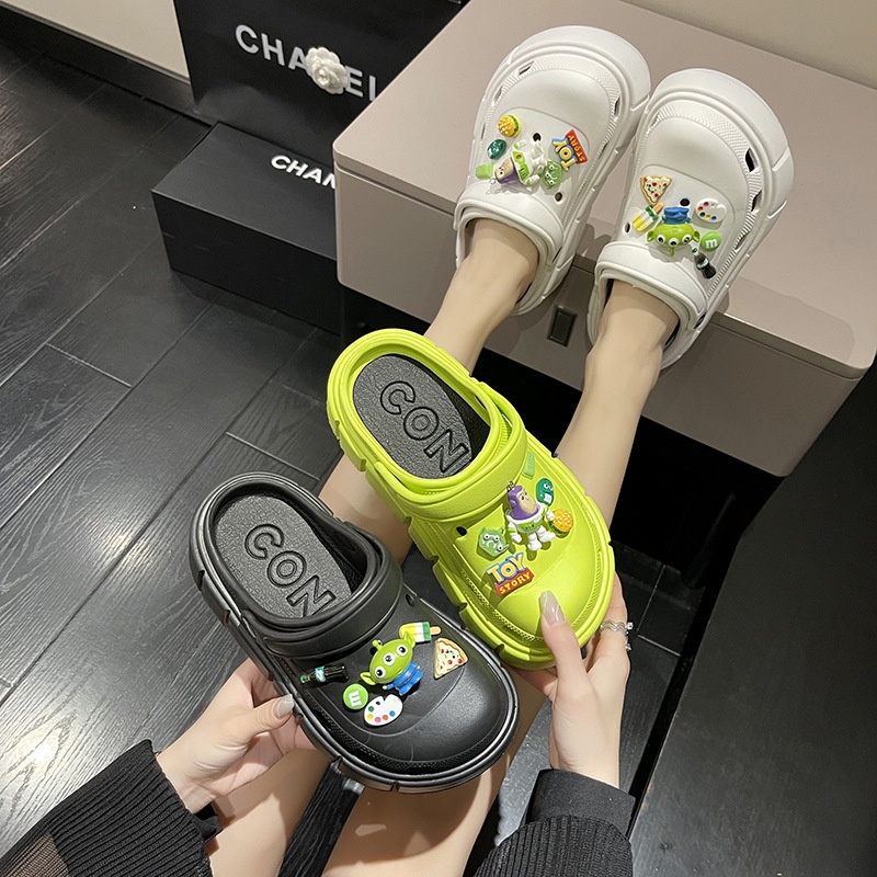 Dép Cross nữ đế 6cm siêu nhẹ kèm Sticker dễ thương hàng loại 1 dép nữ hot trend