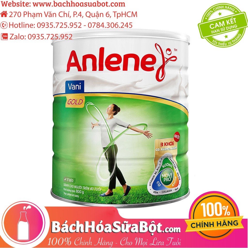 Sữa Bột Anlene Gold Movepro Hương Vani (Dành cho người trên 40 tuổi) - 800g