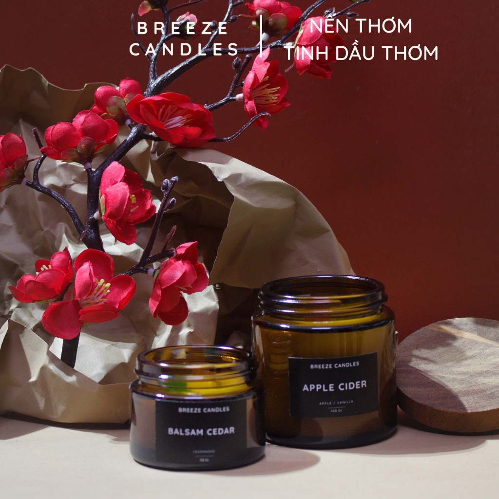 Nến thơm thiên nhiên hương nhài, trà xanh và tràm trà ngọt mát - GREEN JASMINE - 50gr