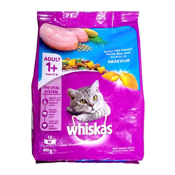 Combo 6 túi Thức ăn cho mèo trưởng thành trên 1 tuổi Whiskas Adult 400gr