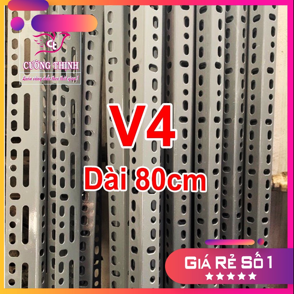 Sắt V lỗ V4.4 Dài 80cm, Lắp ráp kệ sắt đa năng