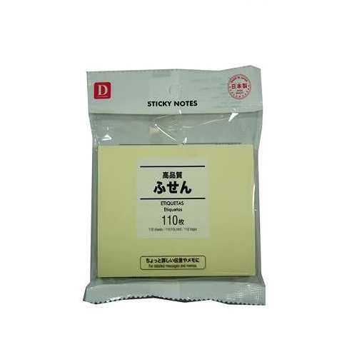 Daiso Giấy Ghi Chú Sticky Notes-243 75X100Mm 110Sheets Pastel Yellow