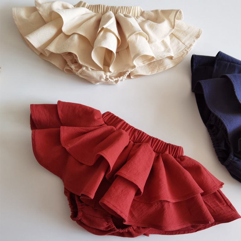 [Babycat] Hàng Có Sẵn Quần Culottes Ren Nhỏ Nhắn Phong Cách Nhật Bản Hàn Quốc Nhật Bản Thời Trang Mùa Hè Thu Dành Cho Bé Gái O