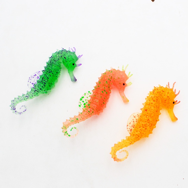 Phụ Kiện Trang Trí Bể Cá Bằng silicone Hình Cá Ngựa Có Dạ Quang Độc Đáo