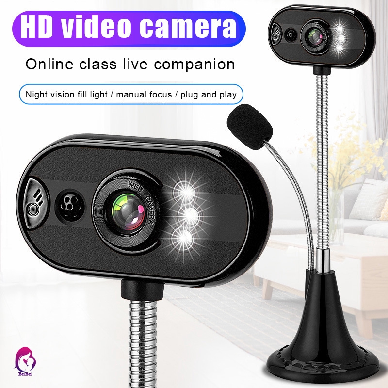 【Hàng mới về】ReadyStock Webcam HD 480P kèm mic có Với tầm nhìn ban đêm For Desktop Computer PC Laptop Home Office