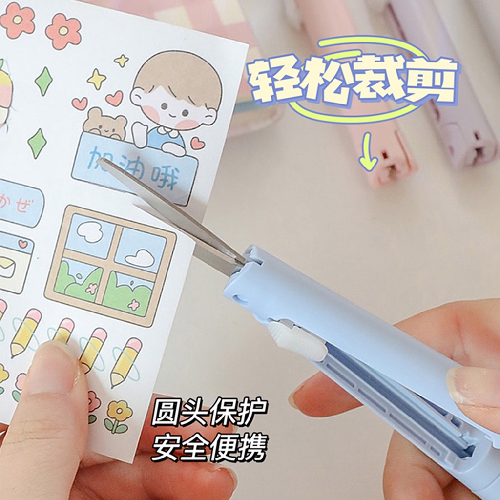 Kéo Cắt Giấy Dạng Bút Đa Năng Có Thể Gấp Gọn Dùng Làm Sổ Tay DIY
