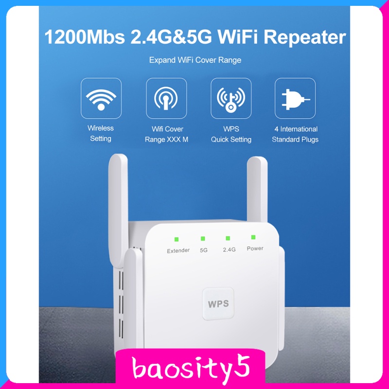 Bộ Khuếch Đại Tín Hiệu Wifi Không Dây 4 Ăng Ten 1200mbps 2.4g 5g | BigBuy360 - bigbuy360.vn