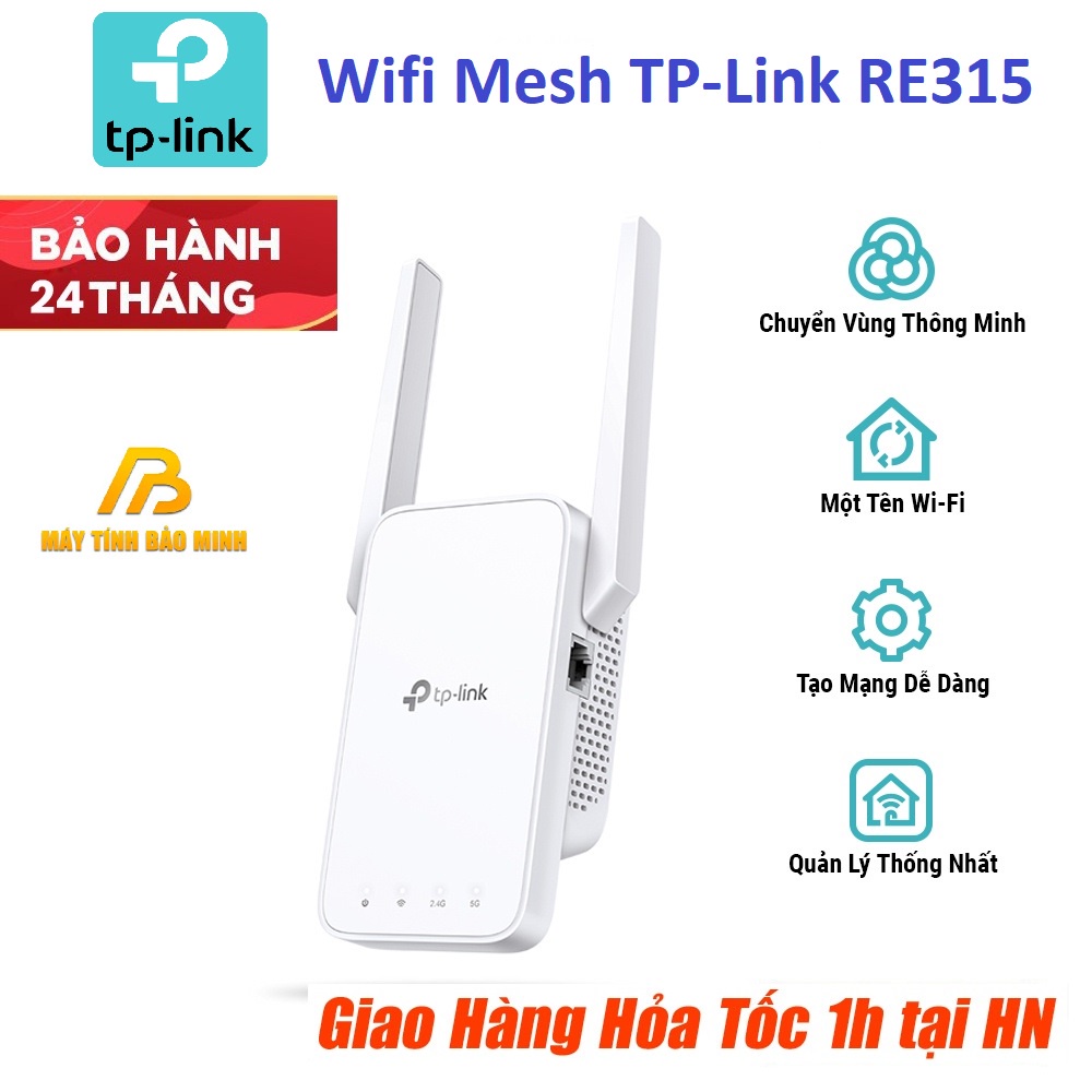 Bộ Kích Sóng Wifi Mesh TP-Link RE315 Chuẩn AC 1200Mbps - Hàng Chính Hãng