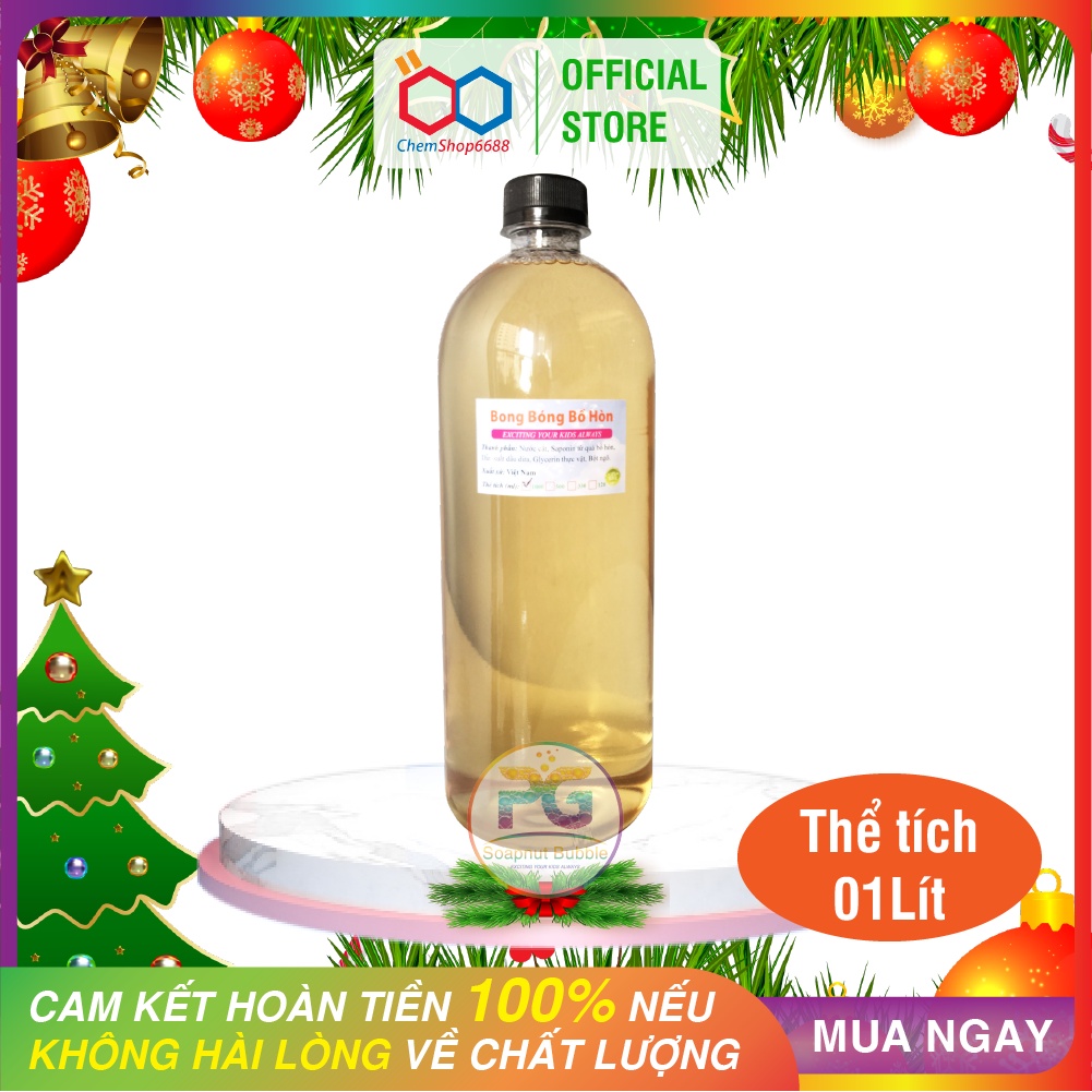 Chai 1Lít Dung dịch bong bóng xà phòng từ quả bồ hòn, MADE IN VN (NATURAL bubble solution for kids)