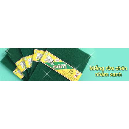 combo 5 miếng nhám xanh cọ xoong nồi