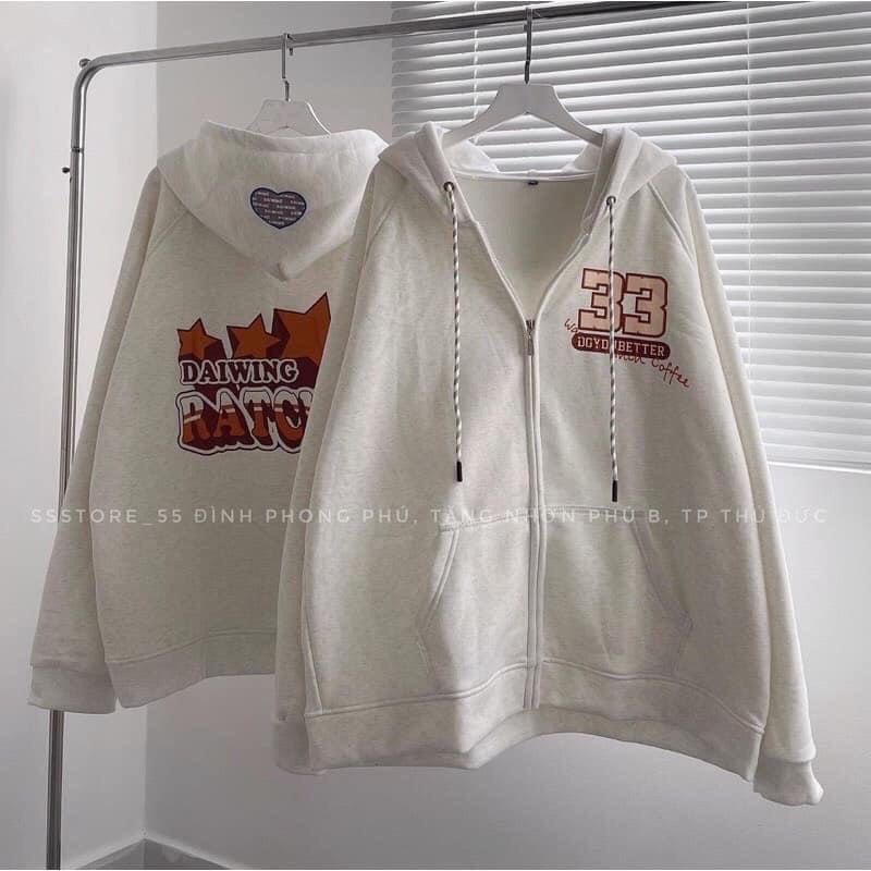 Áo khoác nỉ kéo khóa mũ 2 lớp